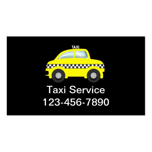 Simple Taxi Business Cards (front side)