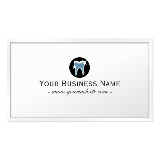 Simple Teeth icon Dentist Business Card (front side)