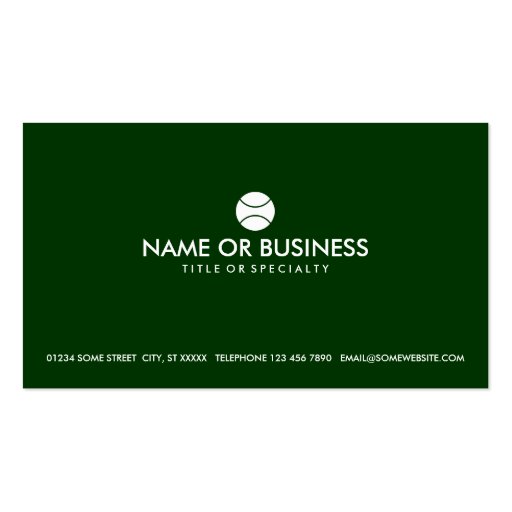 simple tennis business card (front side)