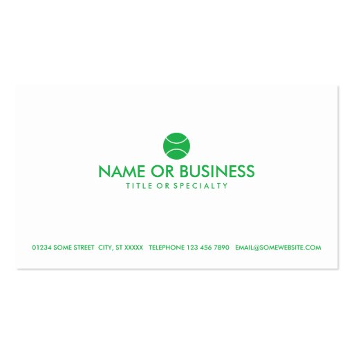 simple tennis business card (front side)
