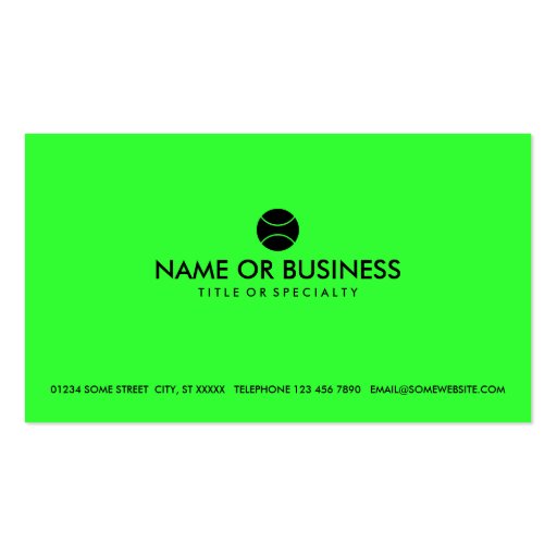 simple tennis business cards (front side)