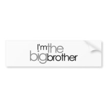 Simple Text Black and Gray Big Brother Bumper Stickers