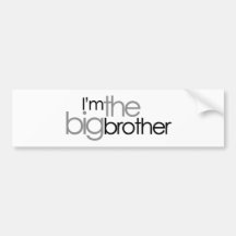 Simple Text Black and Gray Big Brother Bumper Stickers