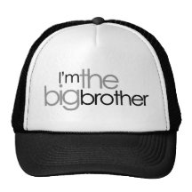 Simple Text Black and Gray Big Brother Trucker Hats