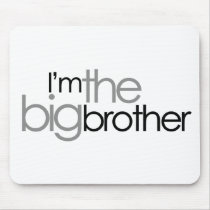 Simple Text Black and Gray Big Brother Mousepads