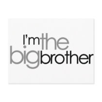 Simple Text Black and Gray Big Brother Post Cards