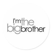 Simple Text Black and Gray Big Brother Sticker
