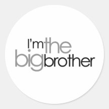 Simple Text Black and Gray Big Brother Sticker
