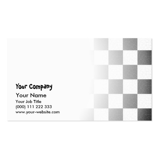 Simple textured checkerboard business card templates (front side)
