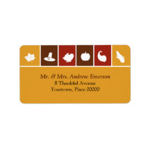 Simple Thanksgiving Icons Address Label