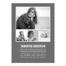 Simple Timeline Graduation Invitation - Grey