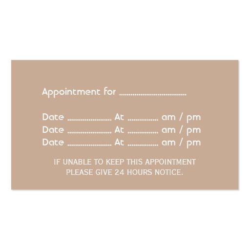 Simple Tooth Icon Dental Appointment Business Card (back side)