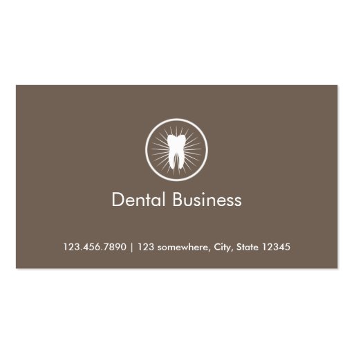 Simple Tooth Icon Dental Appointment Business Card (front side)