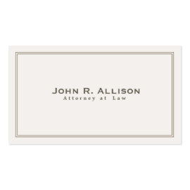 Simple Traditional Attorney Ivory Professional Business Card Template