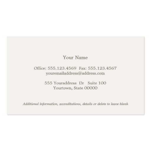 Simple Traditional Attorney Ivory Professional Business Card Template (back side)