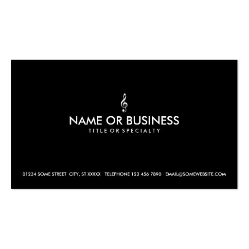 simple treble clef business card