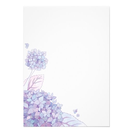 Simple Trendy Purple Hydrangeas Wedding Invitation