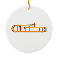 Simple trombone no valves graphic image design ornament