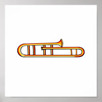 Simple trombone no valves graphic image design print