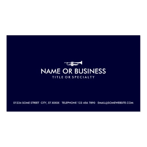 simple trumpet business card (front side)