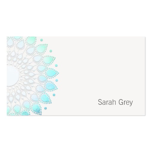 Simple Turquoise Foil Look Business Card (front side)