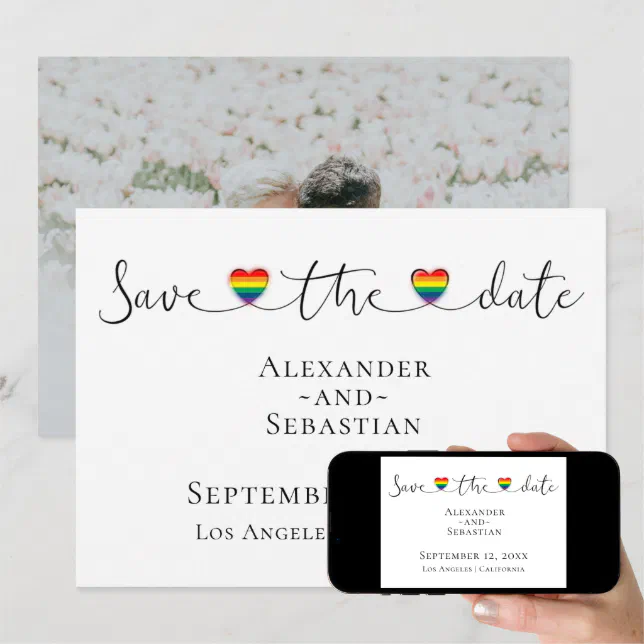 Simple Typography Gay Wedding Save The Date Zazzle