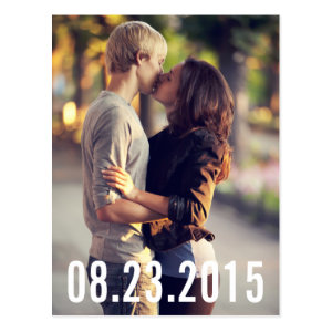 SIMPLE TYPOGRAPHY VERTICAL SAVE THE DATE POSTCARD