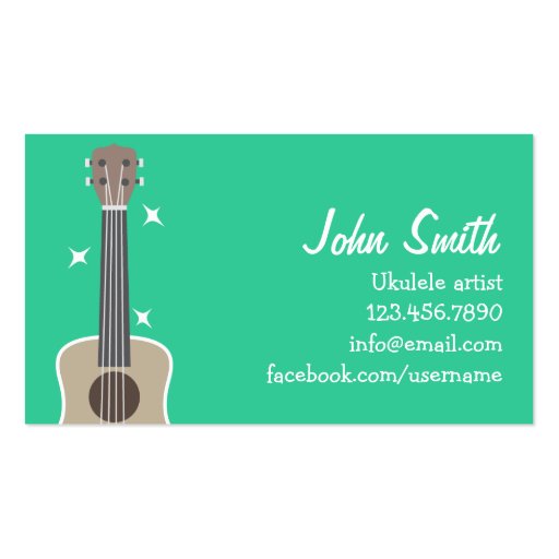 Simple Ukulele Artist Music Profile Card Business Cards (front side)