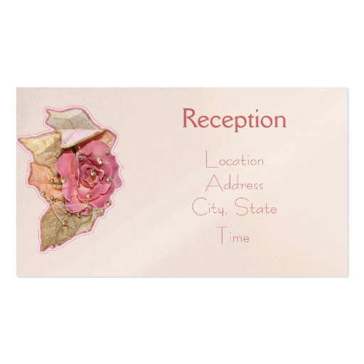 Simple Victorian Reception Invite Business Card (front side)