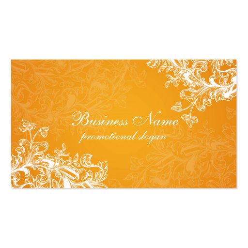 Simple Vintage Scroll Orange Business Card Template