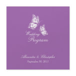 Simple Violet Butterflies Wedding Program Announcements