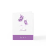 Simple Violet Butterfly RSVP Note