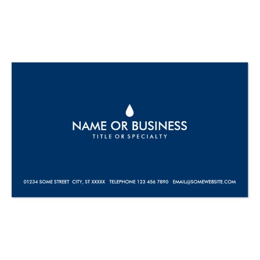 simple water drop business card template
