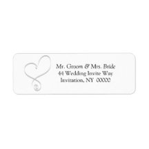 Simple Wedding Heart Return Address Label Stickers