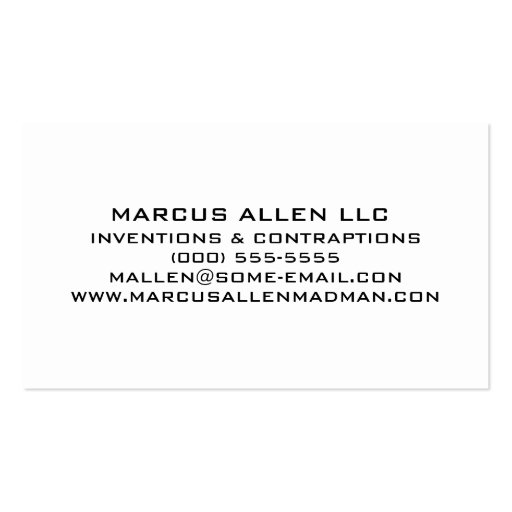 Simple White & Black Business Cards (back side)