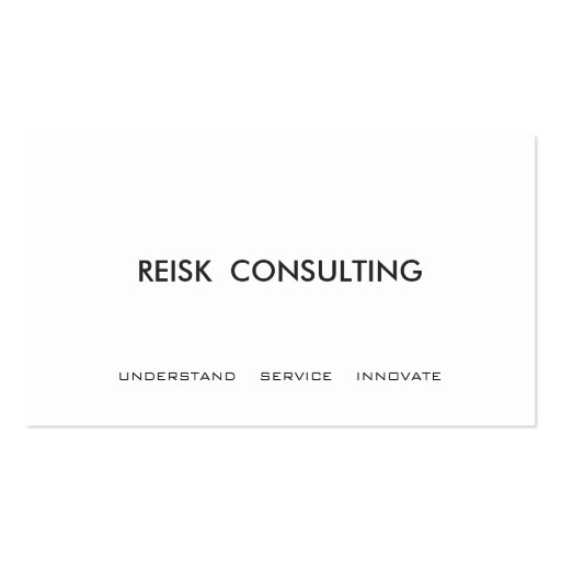 Simple White Modern Consulting Professional Business Cards (front side)