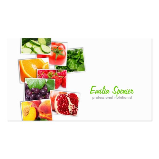 Simple White Nutritionist Business Card (front side)
