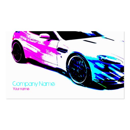Simple White Painted Race Car Card Business Card Template (front side)