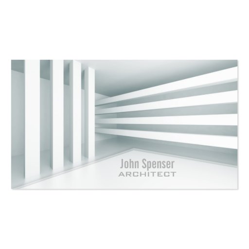 Simple White Parallel Lines Design Architect Card Business Card Templates (front side)