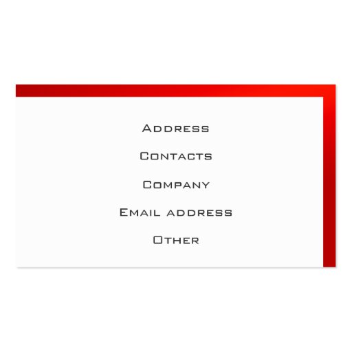 Simple White With Red Border Healthy Life/ Card Business Card (back side)