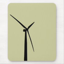 Simple wind turbine green energy silhouette mousepad