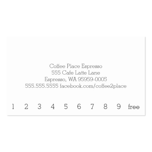 Simple Word Dark Loyalty Coffee Punch-Card Business Card Template (back side)