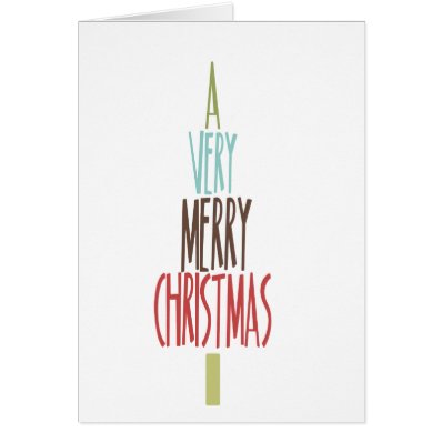 simple words christmas tree cards