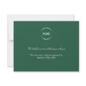 Simple wreath initial green wedding rsvp response invitation