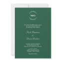 Simple wreath initial monogram evergreen wedding invitation
