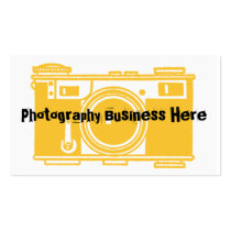 Simple Yellow and Black  Film Camera Business Card business cards