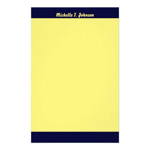 simple yellow border stationery | Zazzle