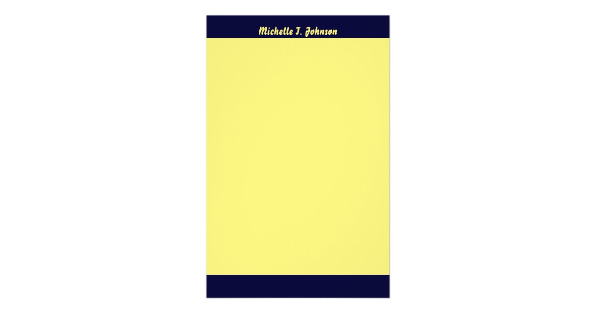 simple yellow border stationery | Zazzle
