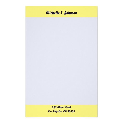 simple yellow border stationery | Zazzle