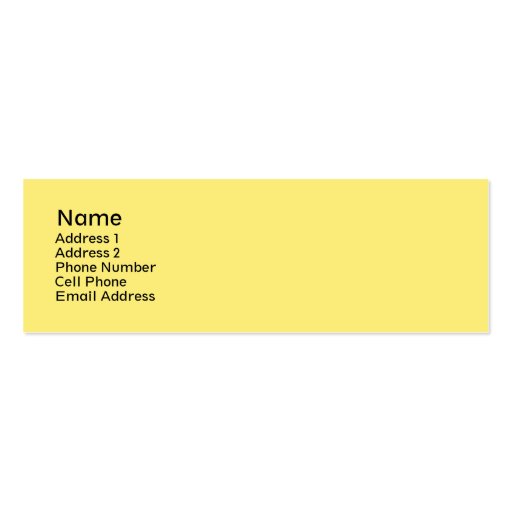 simple yellow business card templates